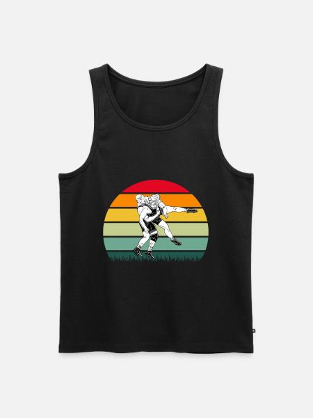 Lutte lutte lutte catcheurs grappling - Débardeur bio Premium Homme - noir