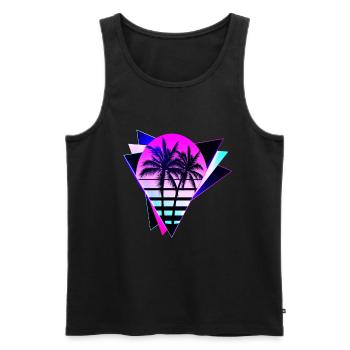 Aesthetic Vaporwave Vintage. retrowave-triangle - Débardeur bio Premium Homme - noir - Devant - AI Model Male 178 light (178cm)
