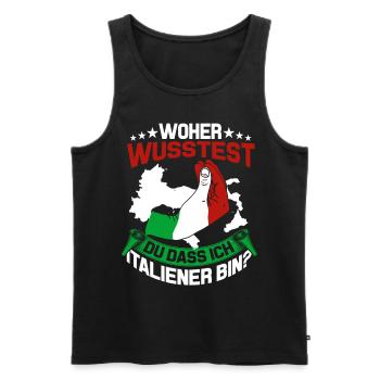 Italien Flagge Tshirt Sprüche Sizilien Mailand Rom - Männer Premium Bio Tank Top - Schwarz - Vorne - Michal (187cm)
