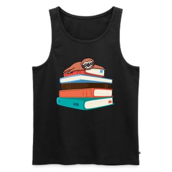 Buch - Männer Premium Bio Tank Top - Schwarz - Vorne - AI Model Male 178 light (178cm)
