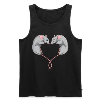 Rat rat coeur coeur animaux fan amant - Débardeur bio Premium Homme - noir - Devant - Michal (187cm)