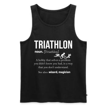 triathlon - Men's Premium Organic Tank Top - black - Front - Michal (187cm)