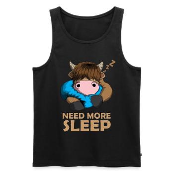 Need more Sleep Scottish Highland Cattle Cow - Men's Premium Organic Tank Top - black - Front - Michal (187cm)