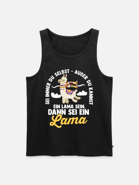 Lama - Männer Premium Bio Tank Top - Schwarz