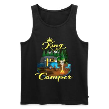 Wohnwagen King of the Camper Wohnmobil Camping Fan - Männer Premium Bio Tank Top - Schwarz - Vorne - AI Model Male 178 light (178cm)