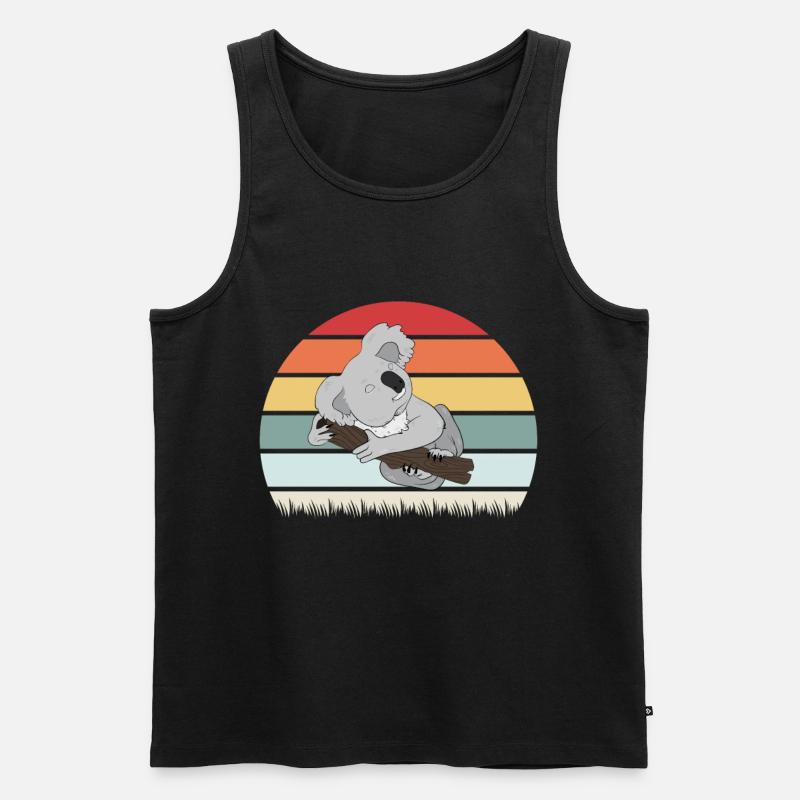Koala - Männer Premium Bio Tank Top - Schwarz