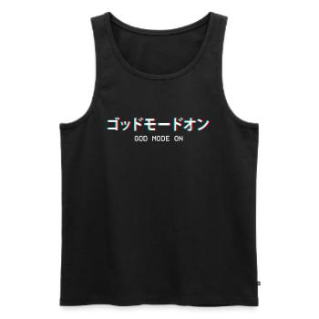 God Mode On Japanese Vaporwave Aesthetic cadeau - Débardeur bio Premium Homme - noir - Devant - AI Model Male 178 light (178cm)