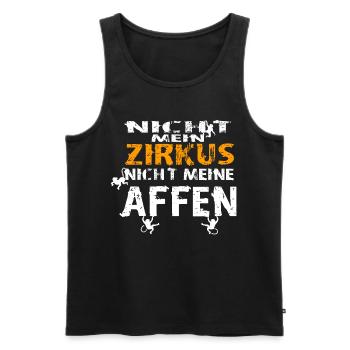 Nicht mein Zirkus nicht meine Affen Spruch Monkey - Männer Premium Bio Tank Top - Schwarz - Vorne - Michal (187cm)