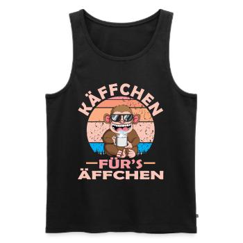 Käffchen für´s Äffchen Vintage Affe Kaffee Spruch - Männer Premium Bio Tank Top - Schwarz - Vorne - Michal (187cm)