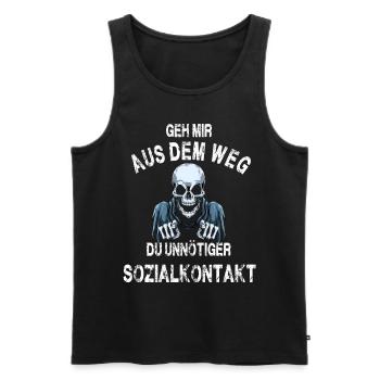 Geh mir aus dem Weg du unnötiger Sozialkontakt - Männer Premium Bio Tank Top - Schwarz - Vorne - Michal (187cm)