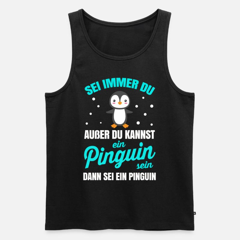 Pinguin - Männer Premium Bio Tank Top - Schwarz