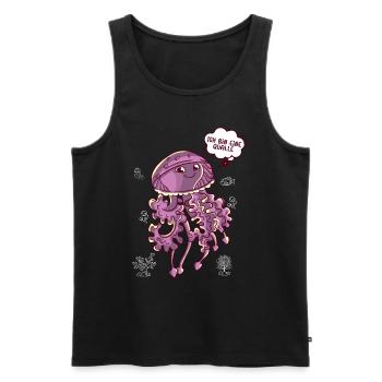 Ich bin eine Qualle Karneval Kostüm Fasching Meer - Männer Premium Bio Tank Top - Schwarz - Vorne - Michal (187cm)