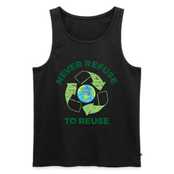 Recyclage Environnement Protection de la nature Terre - Débardeur bio Premium Homme - noir - Devant - Michal (187cm)