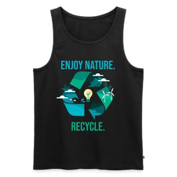 Recyclage Environnement Protection de la nature - Débardeur bio Premium Homme - noir - Devant - Michal (187cm)