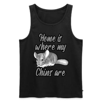 Home is where my Chins are - Débardeur bio Premium Homme - noir - Devant - AI Model Male 178 light (178cm)
