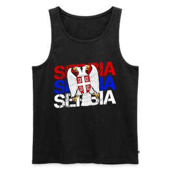 Serbien Flagge Balkan Jugoslawien Srbija Geschenk - Männer Premium Bio Tank Top - Schwarz - Vorne - AI Model Male 178 light (178cm)