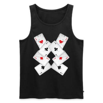 Poker Blackjack Karten Royal Flush Gambling Casino - Männer Premium Bio Tank Top - Schwarz - Vorne - AI Model Male 178 light (178cm)