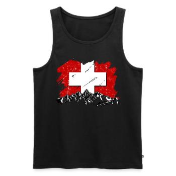 Suisse - Débardeur bio Premium Homme - noir - Devant - Michal (187cm)