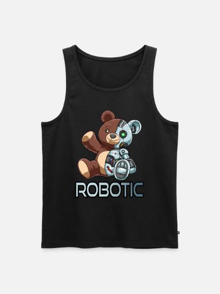 Funny Bear Robot Robotic Cuddle Cyborg - Men's Premium Organic Tank Top - black