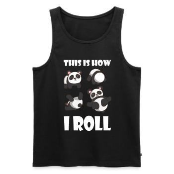This is How i Roll Panda Pandabär Fitness Tiere - Männer Premium Bio Tank Top - Schwarz - Vorne - Michal (187cm)