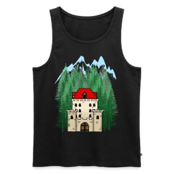 Château Historique Moyen Age Forteresse Maison du Château - Débardeur bio Premium Homme - noir - Devant - Michal (187cm)
