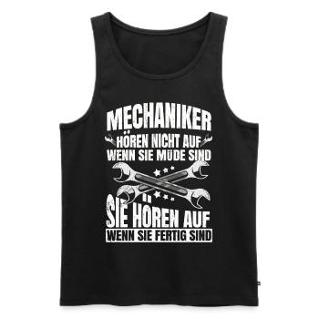 Mechaniker - Männer Premium Bio Tank Top - Schwarz - Vorne - Michal (187cm)