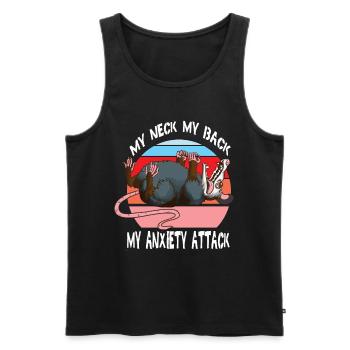 Oppossum My Neck My Back My Anxiety Attack Retro - Men's Premium Organic Tank Top - black - Front - AI Model Male 178 light (178cm)