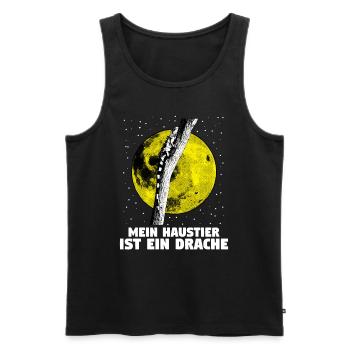 Mein Haustier ist ein Drache Beardie Bartagame - Männer Premium Bio Tank Top - Schwarz - Vorne - AI Model Male 178 light (178cm)
