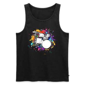 percussion - Men's Premium Organic Tank Top - black - Front - AI Model Male 178 light (178cm)