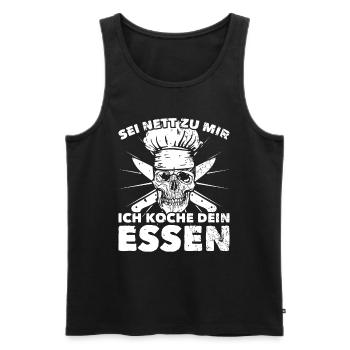Sei nett zu mir Ich koche dein Essen Koch Köchin - Männer Premium Bio Tank Top - Schwarz - Vorne - AI Model Male 178 light (178cm)