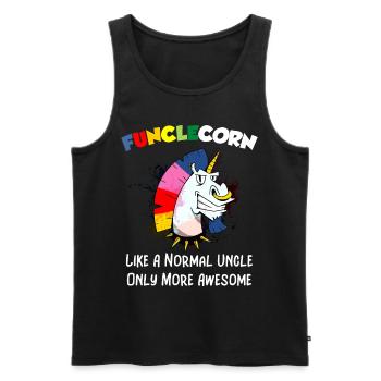Funclecorn Like A Normal Uncle Only More Awesome - Men's Premium Organic Tank Top - black - Front - Michal (187cm)