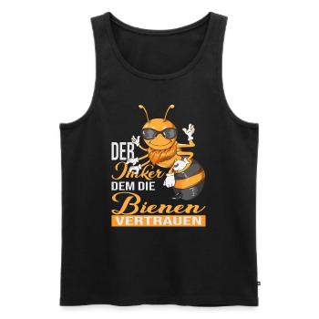 L’apiculteur a confiance en l’apiculture - Débardeur bio Premium Homme - noir - Devant - Michal (187cm)