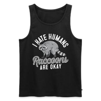 Waschbär Frettchen Marder Racoon Tier Geschenk - Männer Premium Bio Tank Top - Schwarz - Vorne - Michal (187cm)