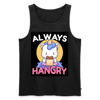 Always Hangry Süßes Einhorn Hungrig Geschenk - Männer Premium Bio Tank Top - Schwarz - Vorne - AI Model Male 178 light (178cm)
