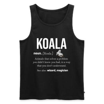 koala - Men's Premium Organic Tank Top - black - Front - AI Model Male 178 light (178cm)
