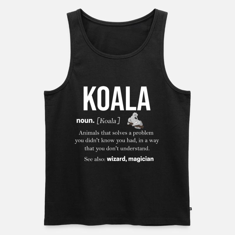 Koala - Männer Premium Bio Tank Top - Schwarz