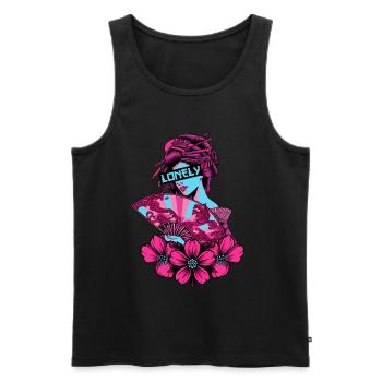 Geisha Lonely Soft Grunge Vaporwave Geschenk - Männer Premium Bio Tank Top - Schwarz - Vorne - AI Model Male 178 light (178cm)