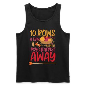 10 rows a day keep the psychiatrist away - Men's Premium Organic Tank Top - black - Front - AI Model Male 178 light (178cm)