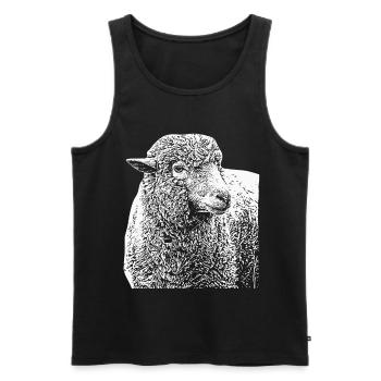 Merino sheep buck Groß Weis - Men's Premium Organic Tank Top - black - Front - AI Model Male 178 light (178cm)