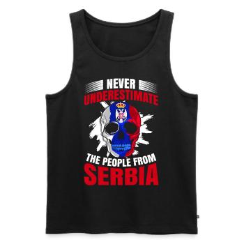 Serbie Tshirt Yougoslavie Belgrade Tito cadeau - Débardeur bio Premium Homme - noir - Devant - AI Model Male 178 light (178cm)
