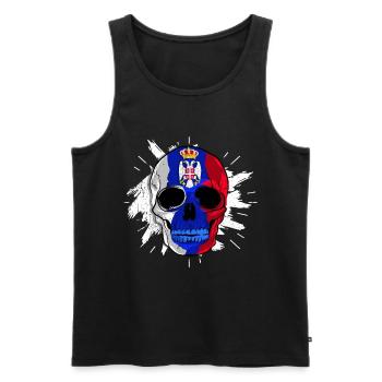 Serbie Tshirt Yougoslavie Belgrade Tito cadeau - Débardeur bio Premium Homme - noir - Devant - AI Model Male 178 light (178cm)
