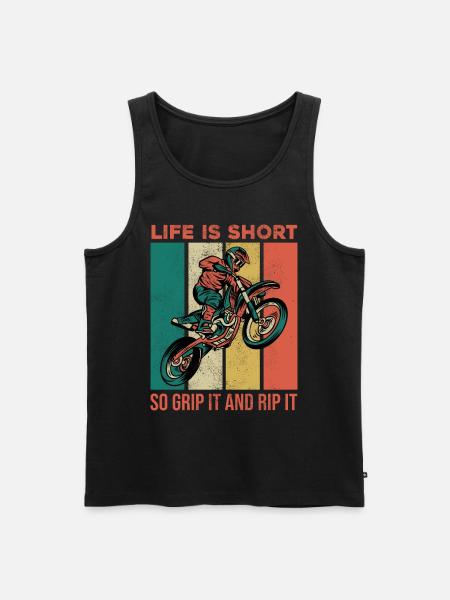 Retro Motorcross - Men's Premium Organic Tank Top - black