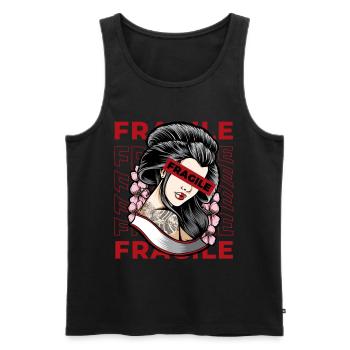 Geisha Fragile Grunge Japanese Aesthetic Geschenk - Männer Premium Bio Tank Top - Schwarz - Vorne - AI Model Male 178 light (178cm)