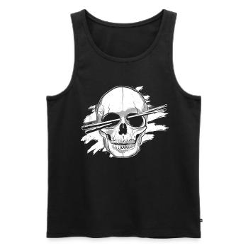 Batteur Tshirt pour les musiciens de batteur Rock Bass - Débardeur bio Premium Homme - noir - Devant - AI Model Male 178 light (178cm)