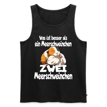 Was ist besser als ein Meerschweinchen Zwei - Männer Premium Bio Tank Top - Schwarz - Vorne - Michal (187cm)