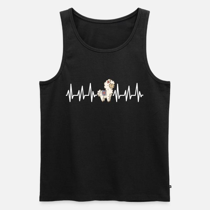 Lama - Männer Premium Bio Tank Top - Schwarz