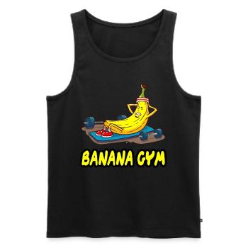 Fitness and bananas for a - Men's Premium Organic Tank Top - black - Front - Michal (187cm)