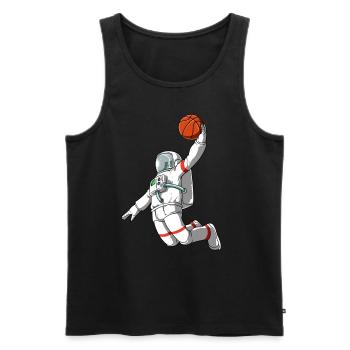 Astronaut Basketball Milchstraße Weltraum - Männer Premium Bio Tank Top - Schwarz - Vorne - Michal (187cm)