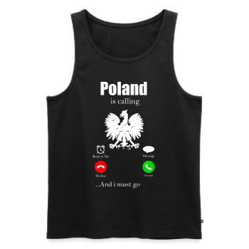 Pologne - Débardeur bio Premium Homme - noir - Devant - AI Model Male 178 light (178cm)