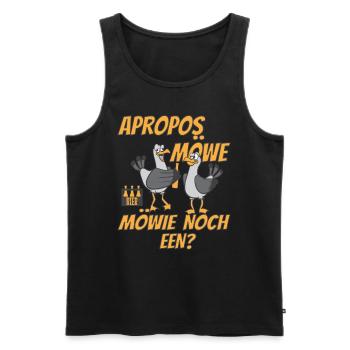 Plattdeutsch Bier Apropos Möwe! Möwie noch een? - Männer Premium Bio Tank Top - Schwarz - Vorne - Michal (187cm)